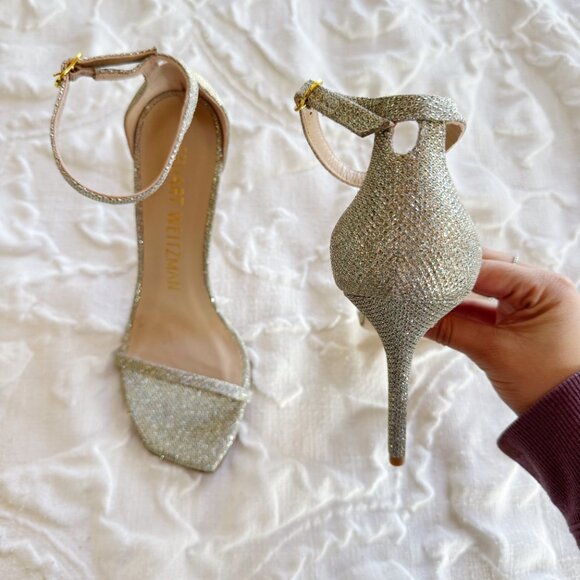 Stuart Weitzman Nudistcurve Ankle Strap Sandal Size 8 - Picture 7 of 9
